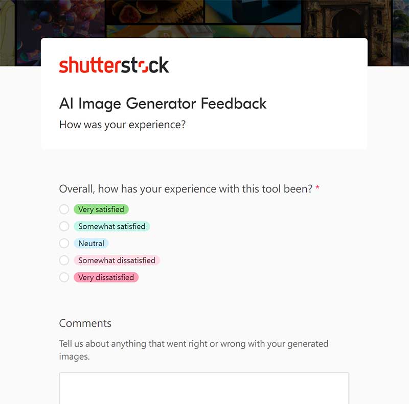 ShutterStock AI 意見回饋